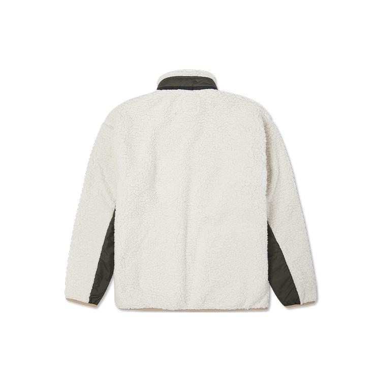 Converse Retro Contrast Color Stitching Lamb's Wool Jacket White Men's 10021937-A05