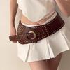 Party Rivet Studded Belt for Adult All Matching Belt Waistband PU Leather Belt Elegant Pants Jeans Belt for Women Men