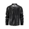 Men's European and American stand-up collar leather jacket new retro locomotive zipper design PU leather jacket