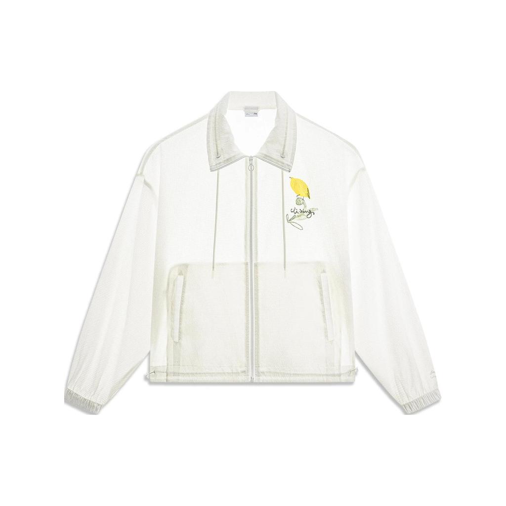 Li Ning Chinese Culture Series Painting Collar Loose Sports Windbreaker Women Outerwear Off-White AFDU366-1