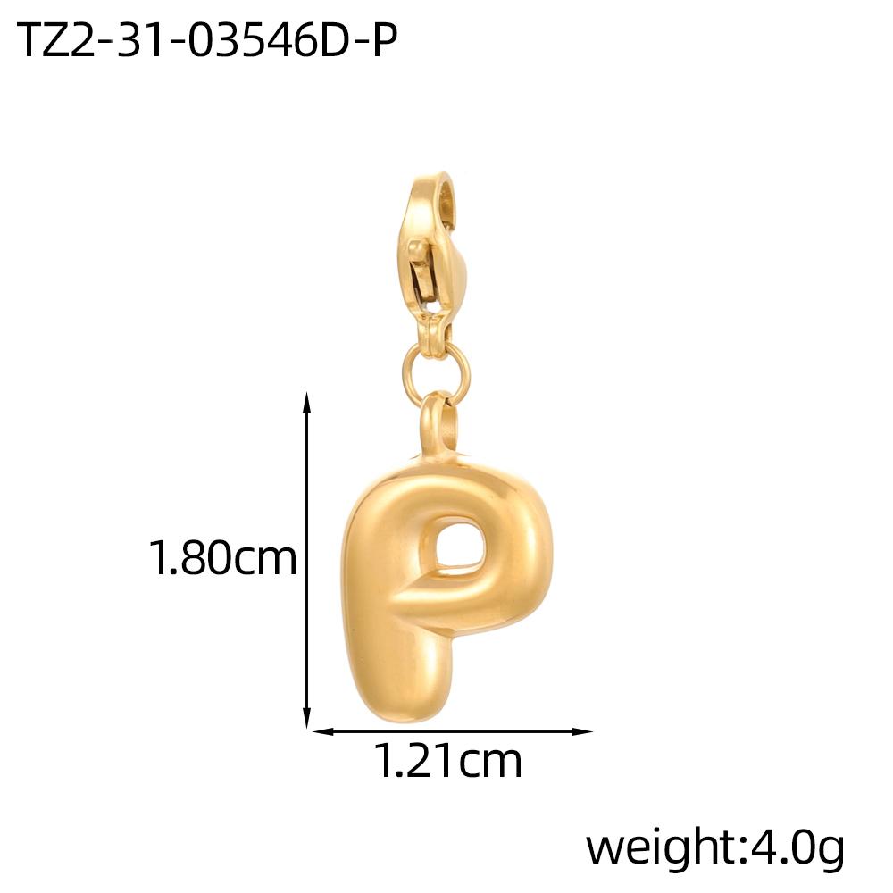 CARLIDANA 3PCS Bubble Letter Jewelry Pendant A-Z Stainless Steel Lobster Clasp Gold Color Bracelet Alphabet Charms Accessories