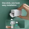 Toothpaste Squeezer Wall Mount Toothpaste Tube Holder No Drill Adhesive Clamp Organizer for Bathroom Countertop