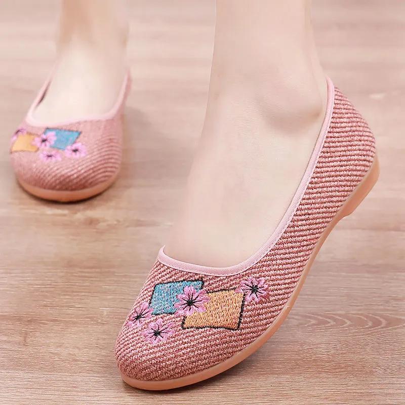 Sapatos Femininas Women Cute Round Toe Grey Spring Slip On Flat Shoes Lady Casual Comfort Pink Dance Loafers Ab504