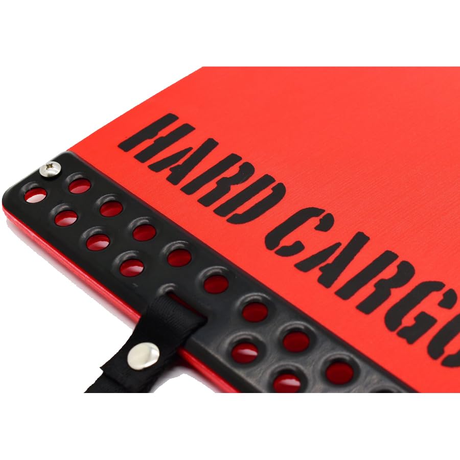 Hard Cargo Mud Flaps for Daihatsu Hijet Cargo Series Light Red with Black Rear Set and Custom HARD CARGO (700 Atrai) Vans, Logo, (Left Right) - Parts,