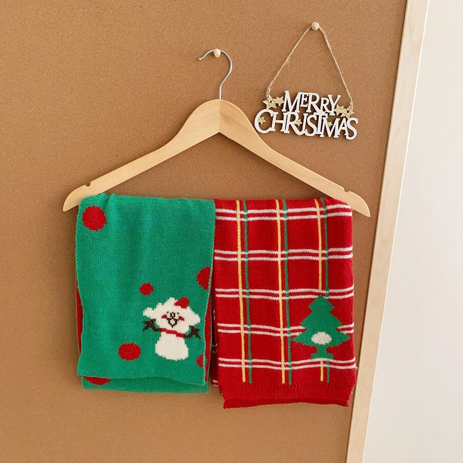 Kids' Red Knitted Wool Scarf - Winter Neck Warmer for Boys & Girls