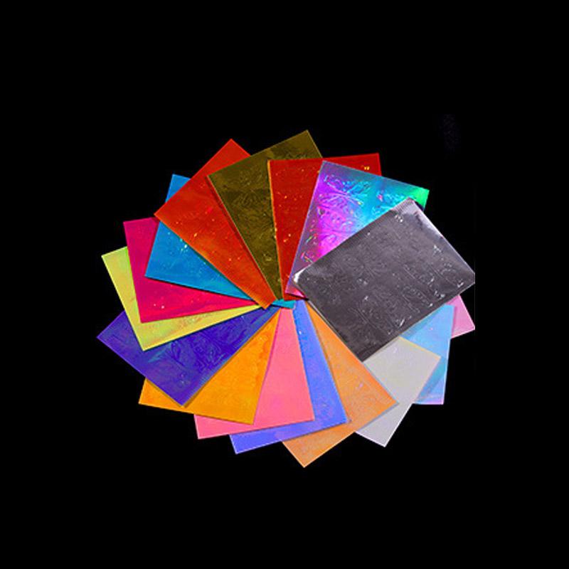 

16 шт. лазерных голографических наклеек для ногтей, маникюра, 3D-наклеек для дизайна ногтей, декоративных украшений 16PC разноцветный