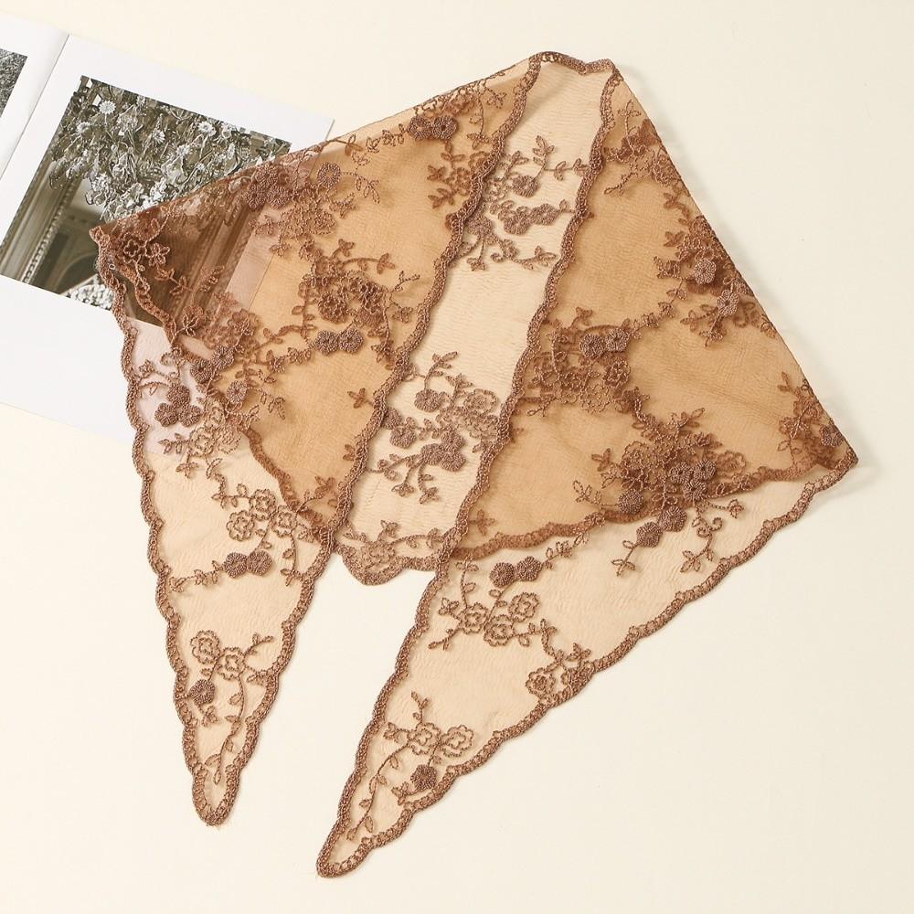 Fake Collar Lace Scarf Veil Headband Cloak Hip Scarf Simple Lace Triangle Scarf  Ladies