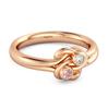 Pink CZ Dual Stone Stackable Women Wedding Ring  - 925 Sterling Silver Rose Gold Vermeil