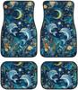 Van Car Interior Accessories 4-Piece Car Protector Mat Highland Cow Sunflowers Print All Weather Car Floor Mats Universal Fit Automotive SUV Sedan