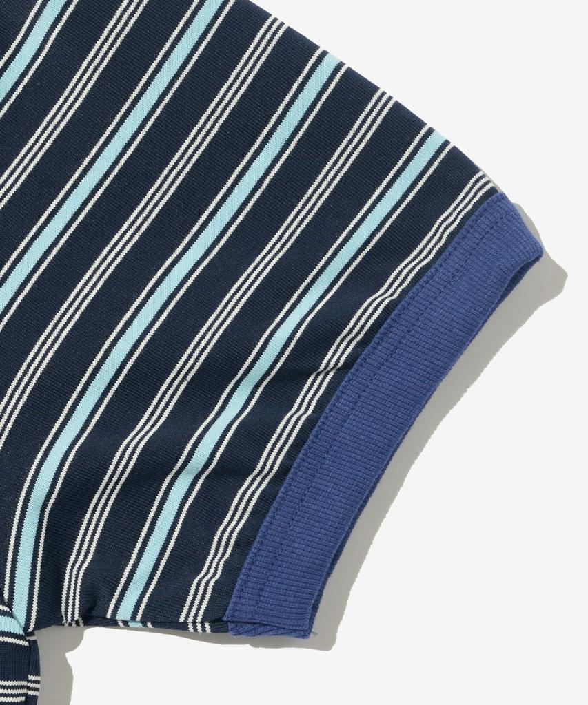TAILOR STUDIO Authentic Soft Logo Stripe T-Shirt (Navy/Blue)