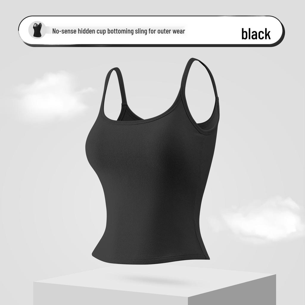 Women's Sling Vest with Chest Pads - Versatile One-Piece Bra Top