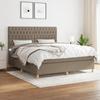 Maison Exclusive - Slatted Bed Base with Taupe Mattress 180x200 Cm Fabric