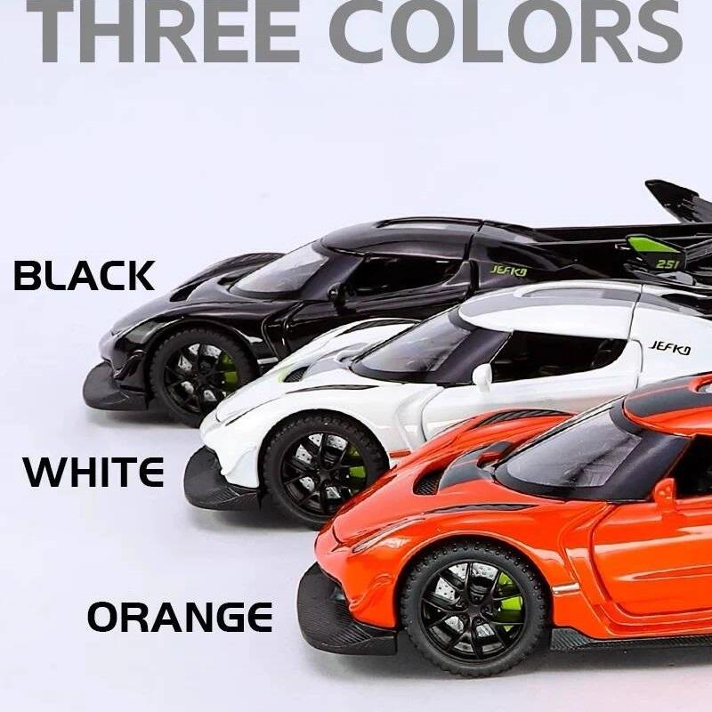Koenigsegg Jesko Attack Supercar Simulation Diecast & Toy Vehicles Sounds & Light Pull Back Car 1:32 Alloy Model Gifts For Children