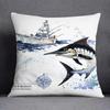 Ocean World Biological Printing Pattern Square Cushion Cover for Home Living Room Sofa Office Decoration Throw Pillow