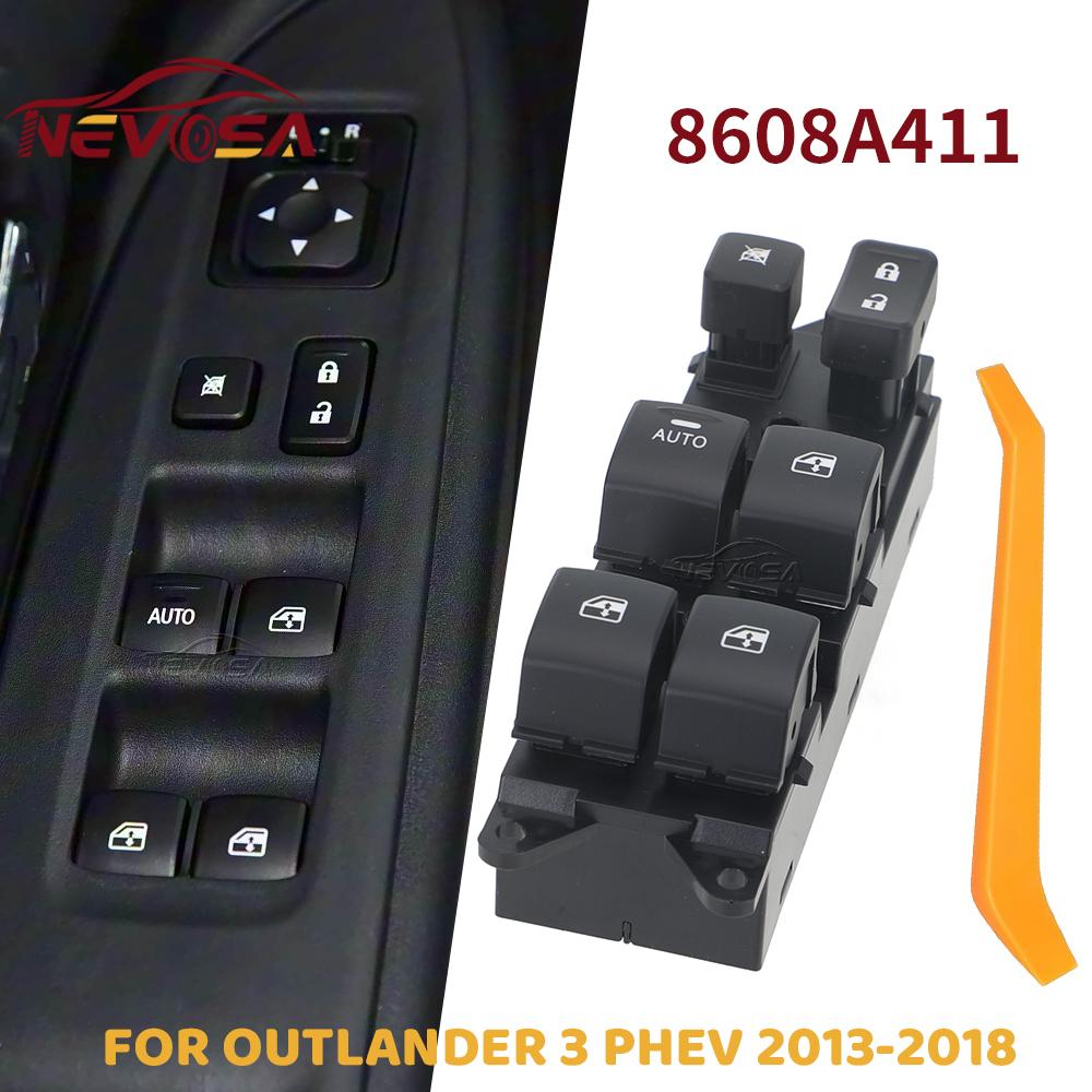 Передний левый для Mitsubishi Outlander 3 PHEV 2013 2014 2015-2018 Электрический главный выключатель управления стеклоподъемником 8608A347 8608A411 8608A411