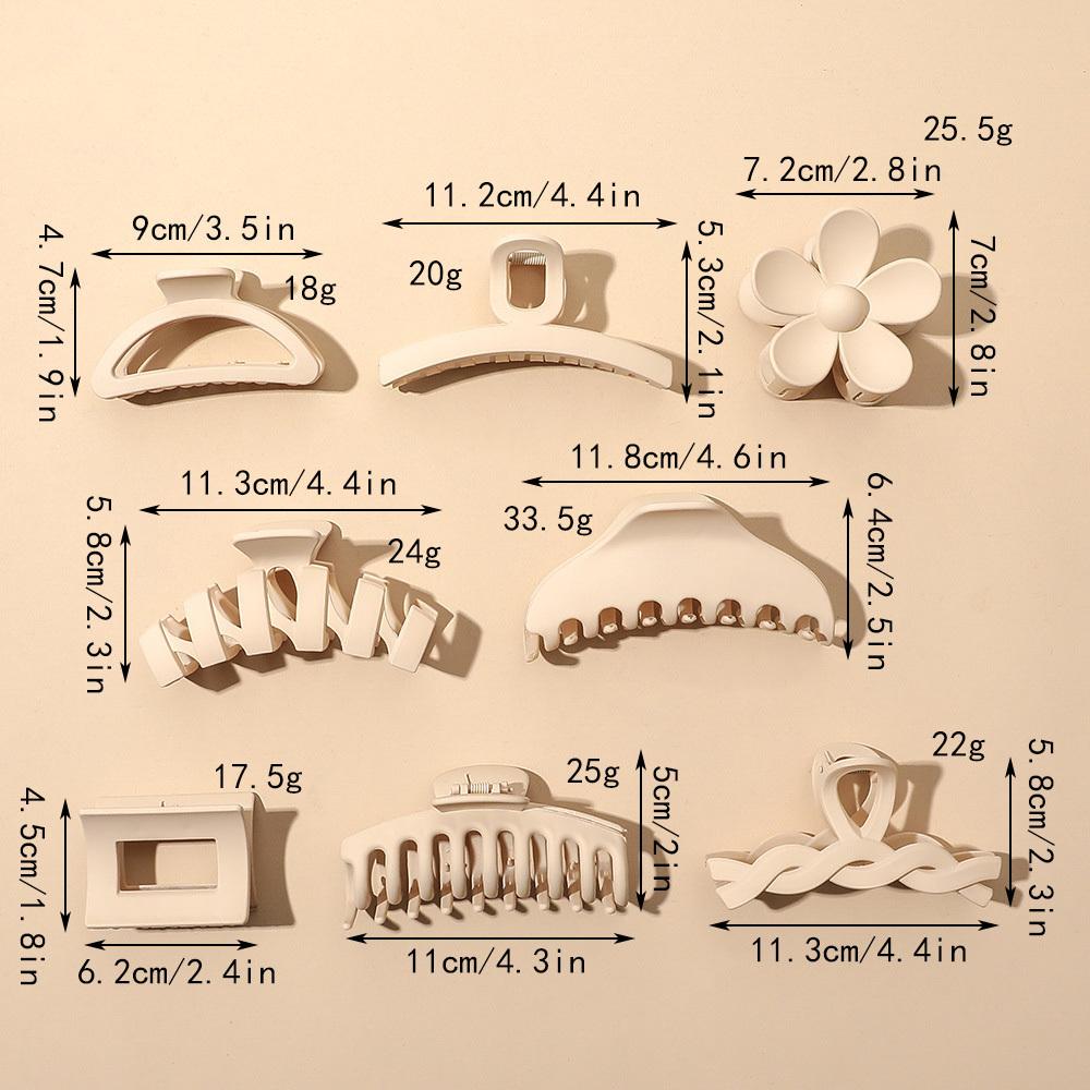 38Styles Geometry Women's Hair Claw Coffee Beige Large Thick Hair Clip Crab Korean Big Small Hairpin Femme Girl Hair Accessories