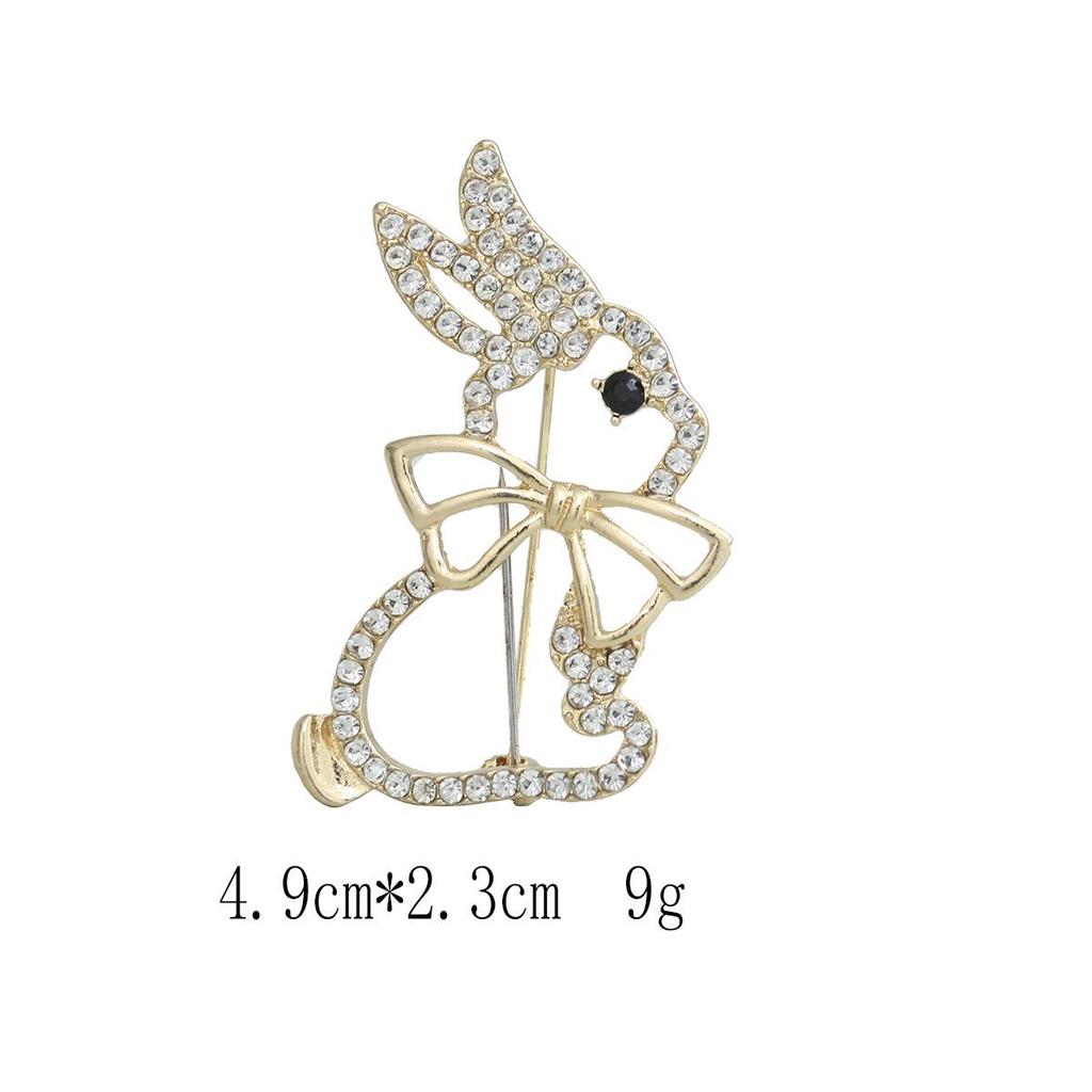 High-End Luxury Rabbit Bow Tie Brooch: Premium Suit Lapel Pin