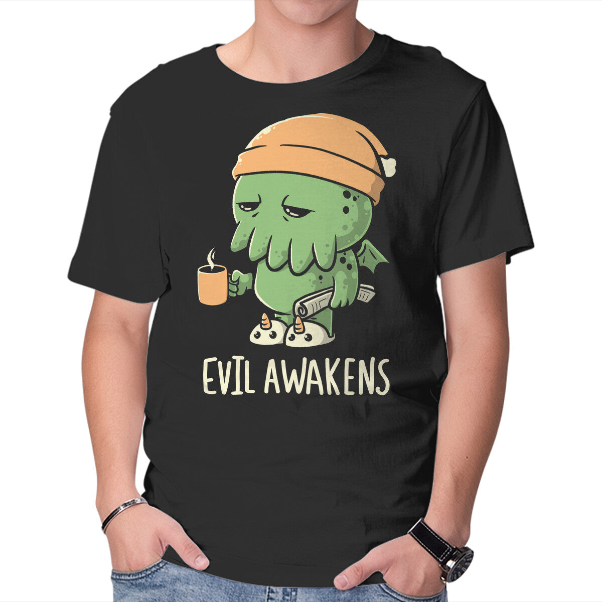 Unisex Crew Neck T-Shirt Evil Awakens Graphic Short Sleeve Casual Tee L