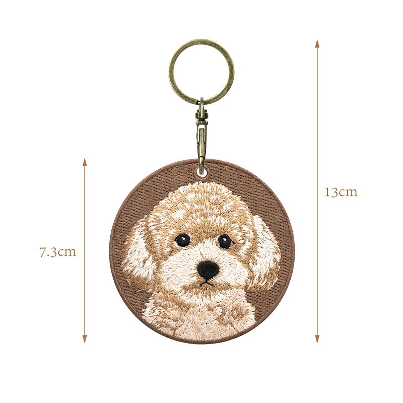 Broderad Hundlapp Nyckelring Söt Husdjurstema Hållbar Nyckelring Nyckelring Väskberlocker Ryggsäcksdekorationer