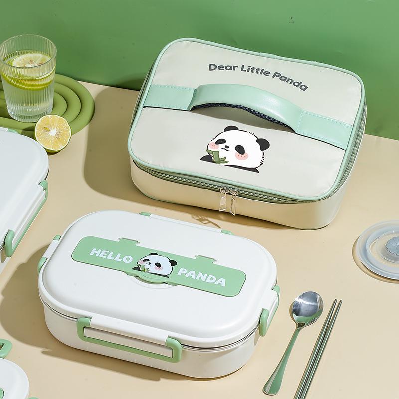 304 Edelstahl Tragbare Isolierte Lunchbox, Auslaufsicher & Mikrowellengeeignet für Schüler und Berufstätige