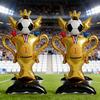 2 Pack Standing Football Trophy Foil Balloons with Crown Football Themed Party Decorations for Sporting Events, Football Game Celebrations