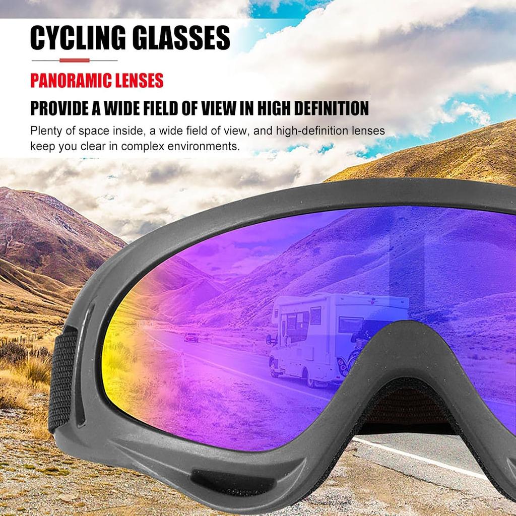 2Pcs Motorcycle Goggles With 2Pcs Balaclavas, Dirt Bike ATV Motocross Riding Racing Ski Goggle Safety Glasses