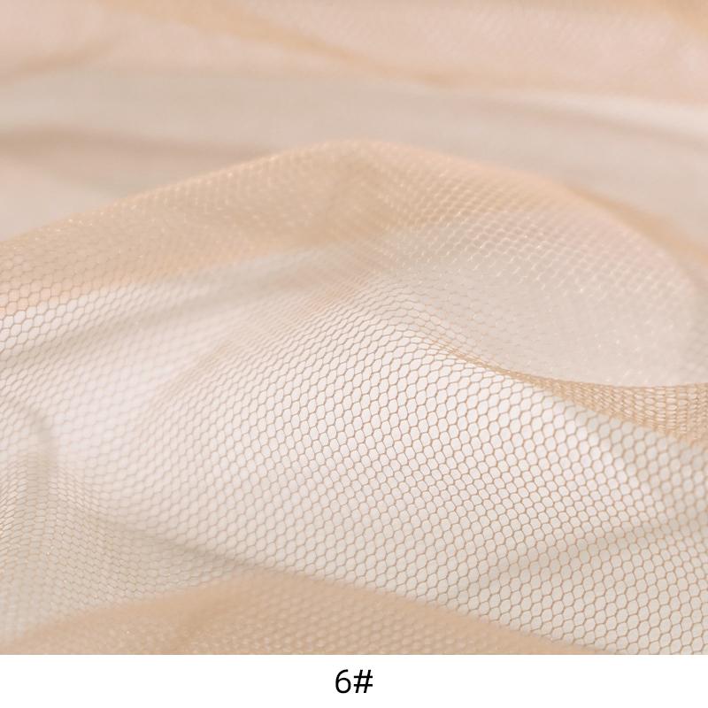Small Hole See Through Polyester Nude Skin Colour Mesh Body Stocking Dance Wear Fabric Design Tulle Sells By Half Yards