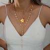 3 Pcs Elegant Flower Pendant Necklaces Set for Women Vintage Simple Pearl Bead Chain Necklaces Fashion Daily Party Jewelry Gifts
