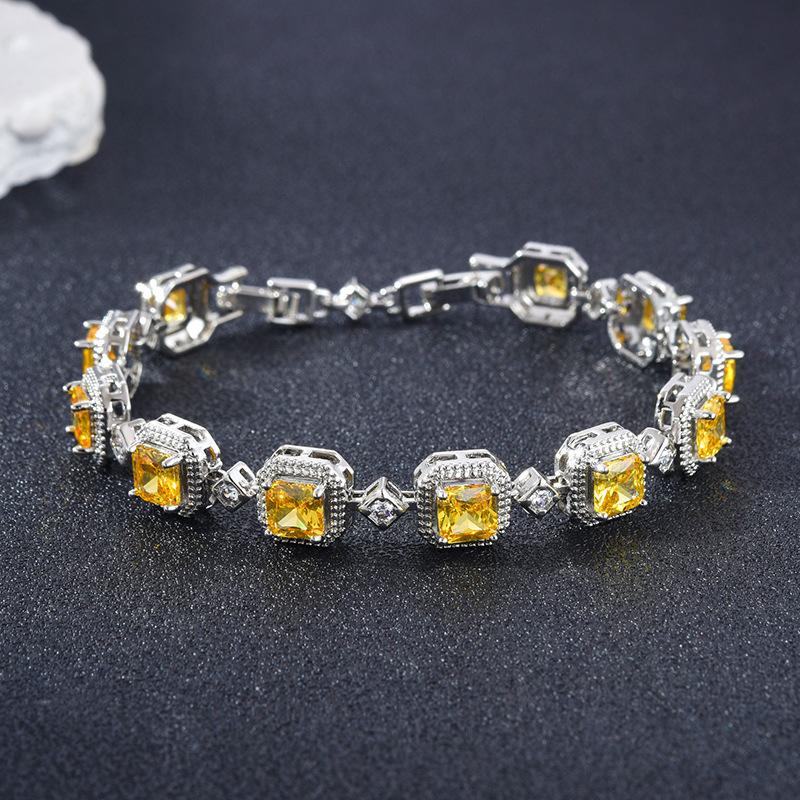 

Adjustable Color Zircon Bracelet Women S Full Diamond Color Treasure Bracelet 17.5 + 3cm