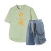Men's Short Sleeved Set Summer Short Sleeved Slim Fit Upper Garment Men's Two-piece Set