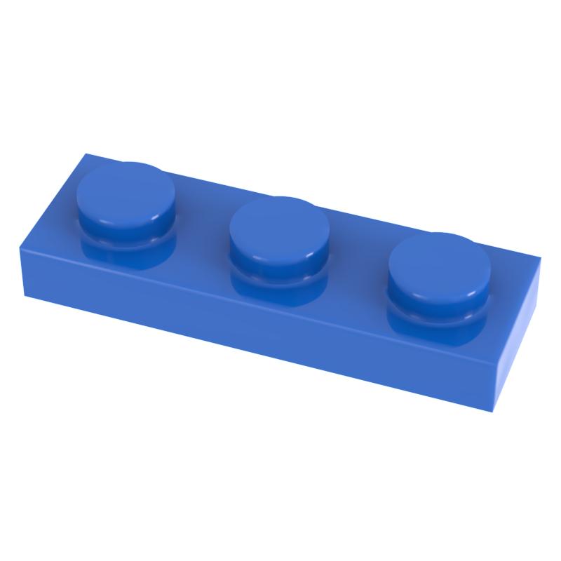 High-Standard [Funbrick]50100200Pcs Superior-Grade Plate 1X3 Superior-Grade 3623 Superior-Grade Compatible First-Class With High-Standard 50PCS синий