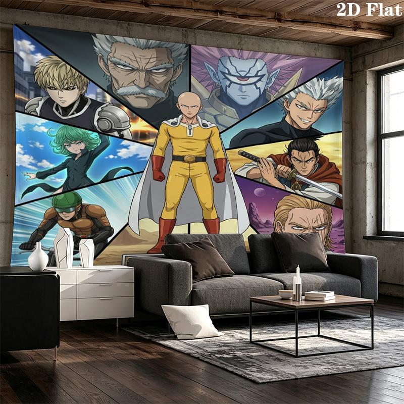 Onepunch Man Wandteppich Ästhetisches Wandbehang Gedruckter Stoffdecke Dekorative Wandteppiche Für Schlafzimmer Wohnzimmer Heimdekoration