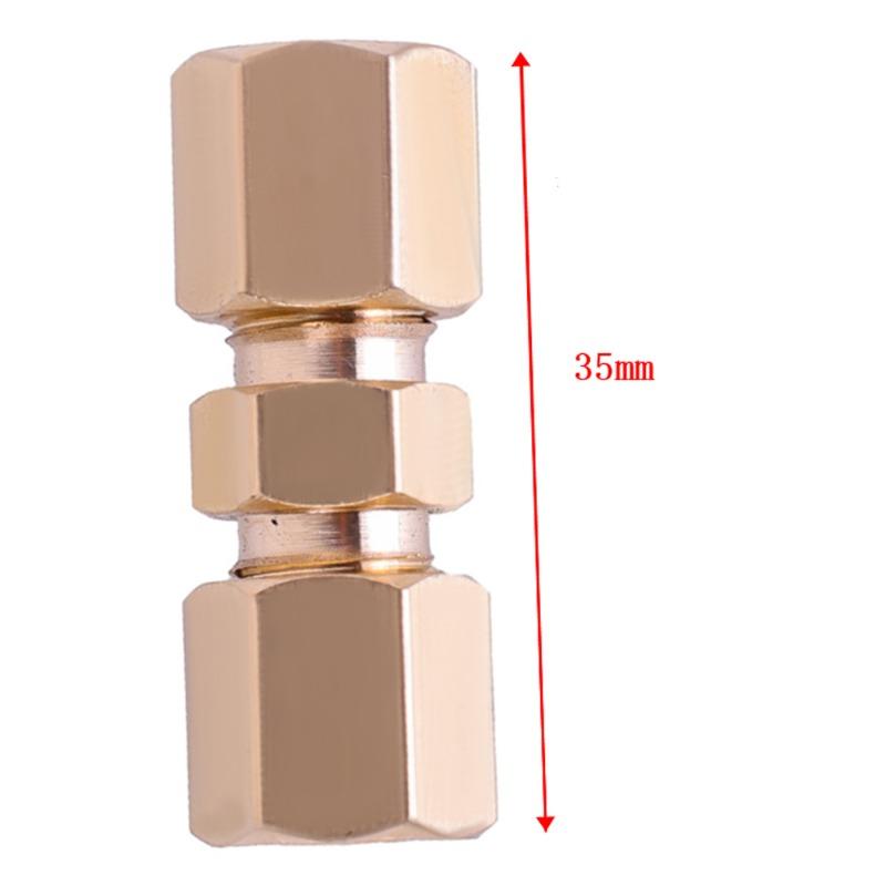 Car Oil Pipe Brass Connector Brake Hose Waterproof Fittings 3/16" Orifice Brass Compression Fitting Straight Union Connector