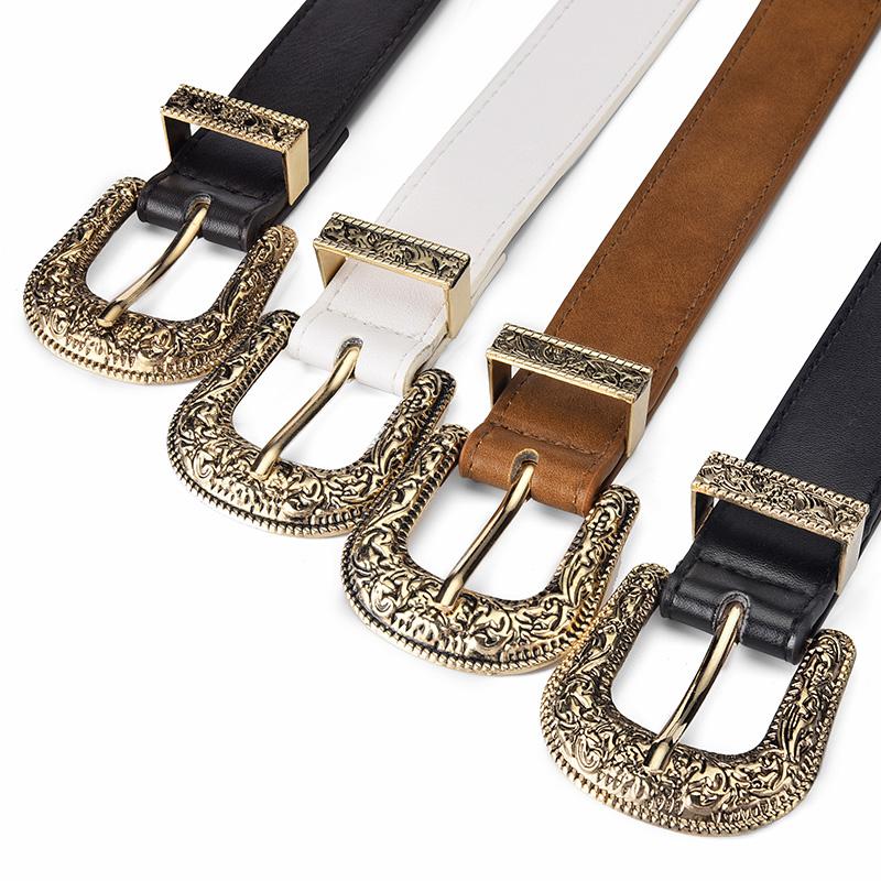 Women'S Belt Vintage Carved Needle Buckle Men'S Belt Punk Hip Hop Rock Style Jeans Pu Leather Belt Cheap Belt