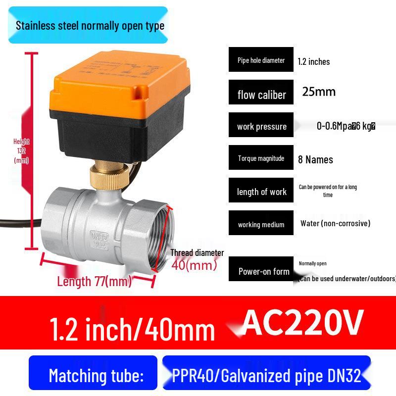 Mini Electric Ball Valve: Two-Way Threaded, Underwater & Waterproof, 220V/24V/12V