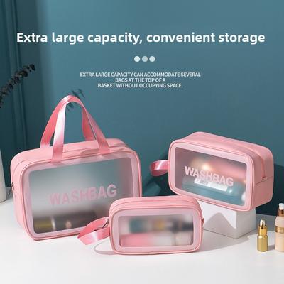 TPU Cosmetic bag2020New Super Popular Ins Large Capacity Portable Women's Travel Waterproof Toiletries Storage Bag