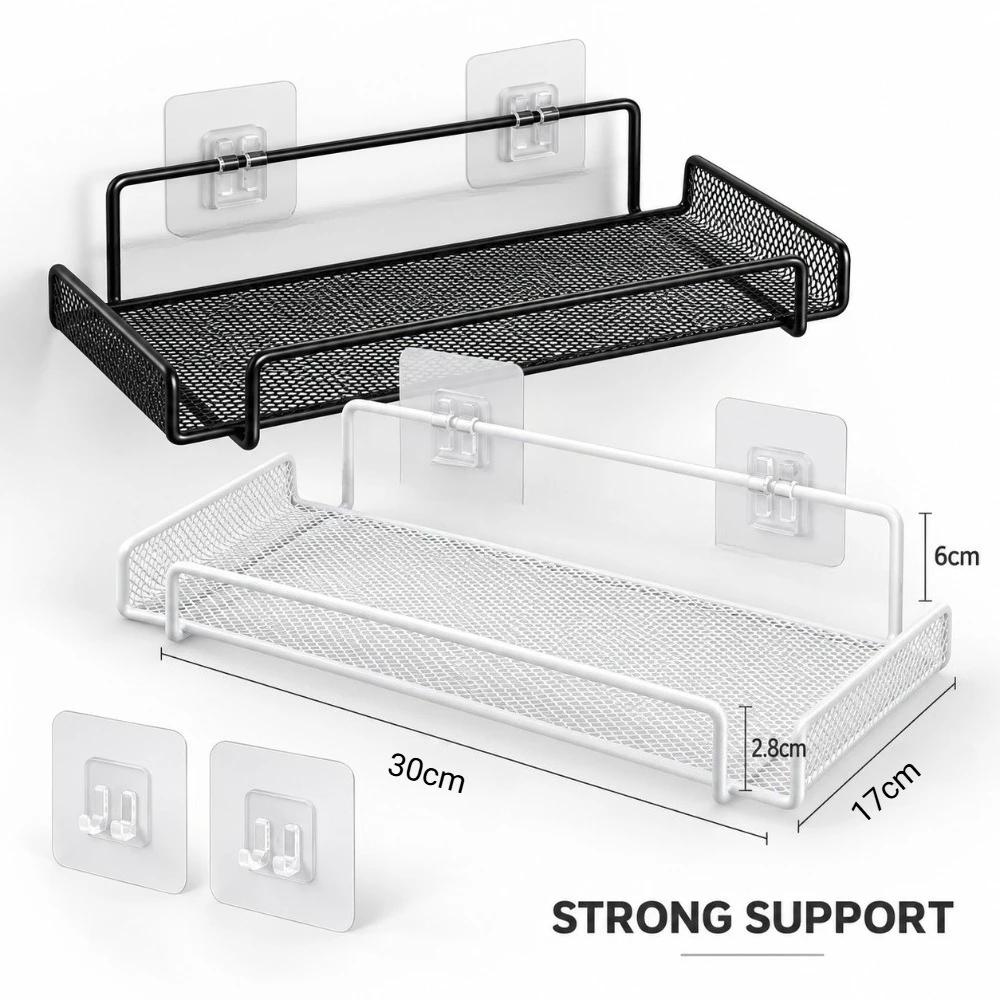 Wall Mounted Router Storage Shelf Stainless Steel No Drill WiFi Organizer Rack for Home Office Bathroom and Kitchen