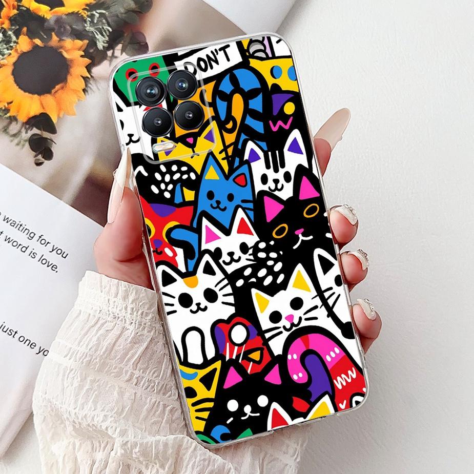 Cute Cat Fashion Painted Cover For Realme 8 Case Cover For Realme 8 Pro Soft Silicone Phone Case For Realme8 5G Realme 8i Bumper