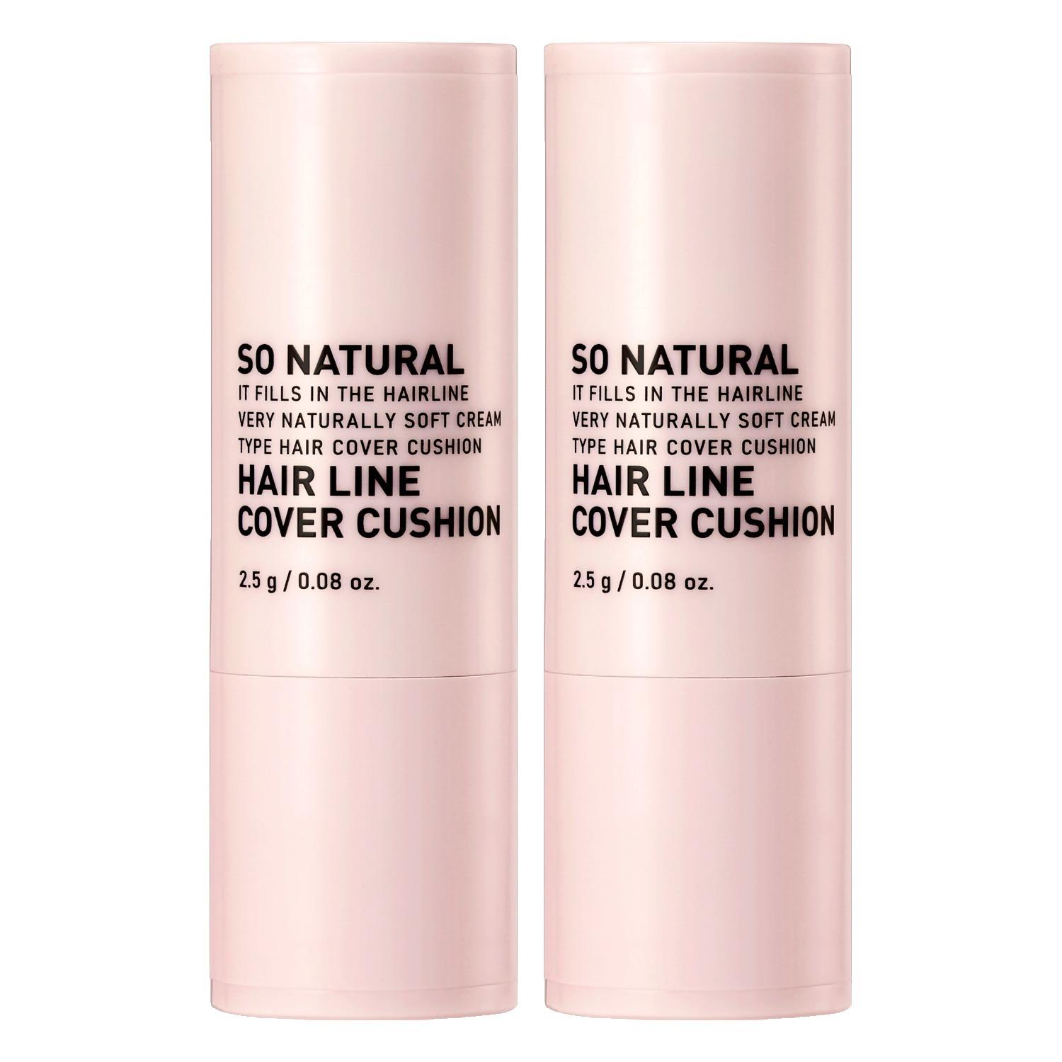 

So Natural Hair Line Cover Cushion 2.5g x 2ea (Light Brown) - Instant Hair Root Touch Up & Waterproof Scalp Shading for Natural Hairline