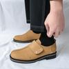 Fashion New comfortable daily office walking shoes with a button-up design  soft sole and a fashionable solid-colored men's casual shoes