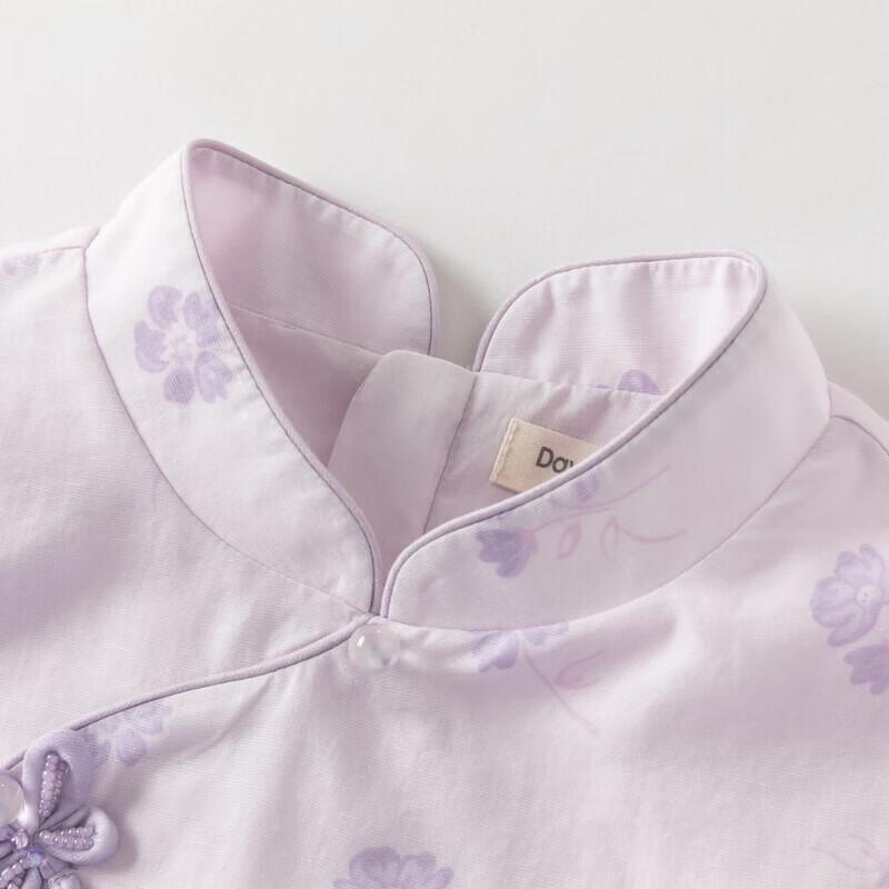 DAVE&BELLA Girls' New Chinese Style Floral Cheongsam Dress