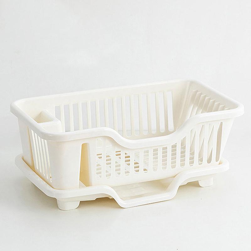 Kitchen Drain Rack Dishwasher Plastic Storage Box Water Filtering Dish Plate Bowl Holder Countertop Utensil Organizer