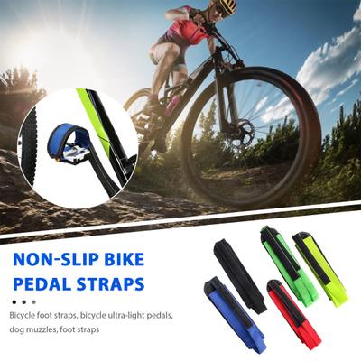 2Pcs Bike Pedal Straps with Fastener Tape Wear Resistant Ultra-light Adjustable Anti-Slip Universal Bicycle Feet Straps Biking Accessory