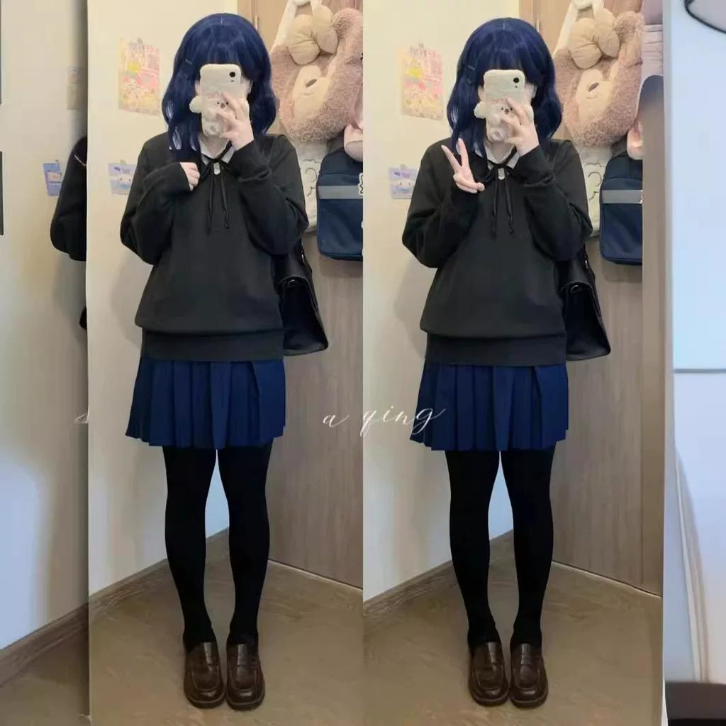 Lonely Rock Yamada Ryo Cosplay Costume Japanese Anime JK Uniform Set Sweater & Mini Skirt Outfit