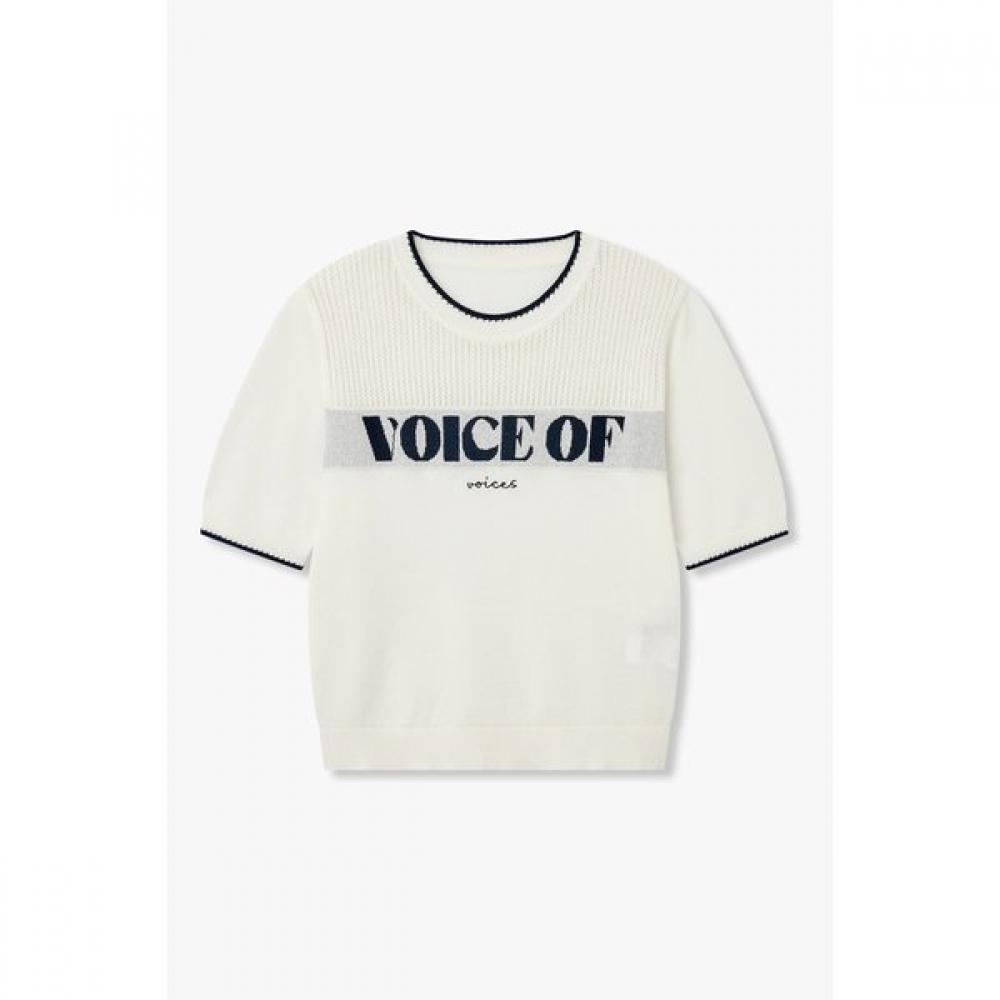 Vov Lettering Embroidery Knit 7156250005 white/One size