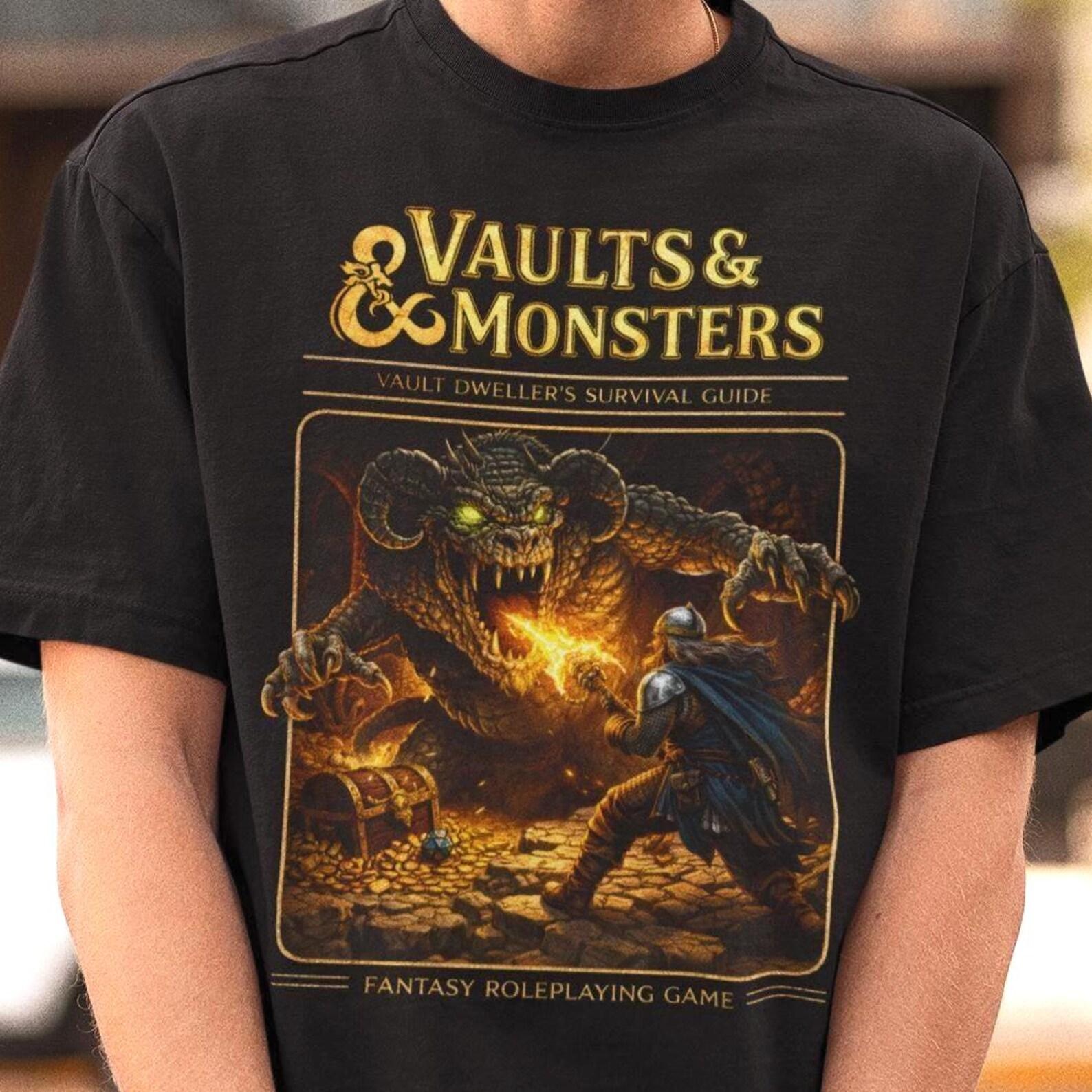 Vaults & Monsters Tshirt - Dungeons and Dragons Shirt,Board Game Tees,DnD Sweatshirt XL
