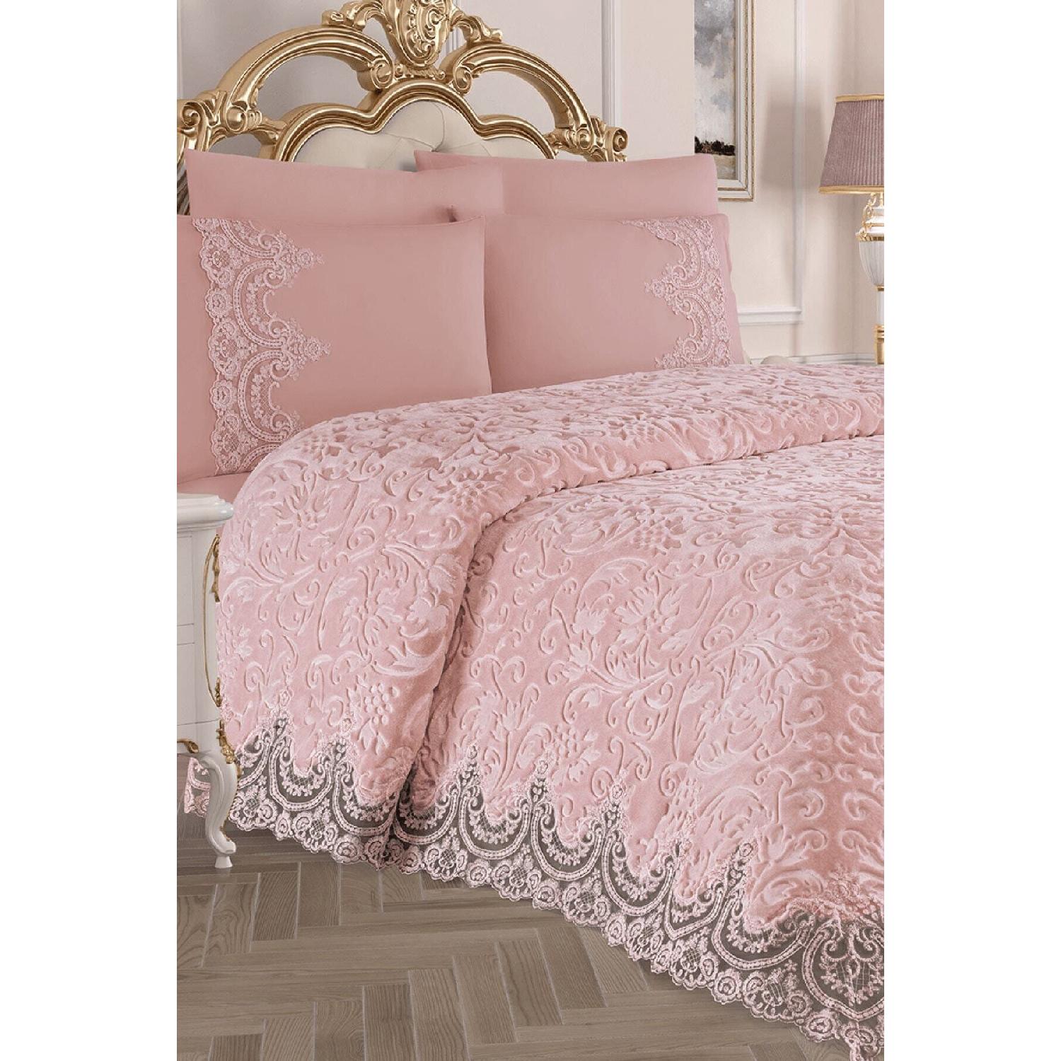 

Комплект двойного кружевного одеяла со шнуровкой - Merissa Powder