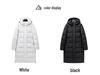 Men's Trendy Winter Long Hooded Down Jacket, Over-the-Knee, White Duck Filling, Unisex Outdoor Warmth Coat.