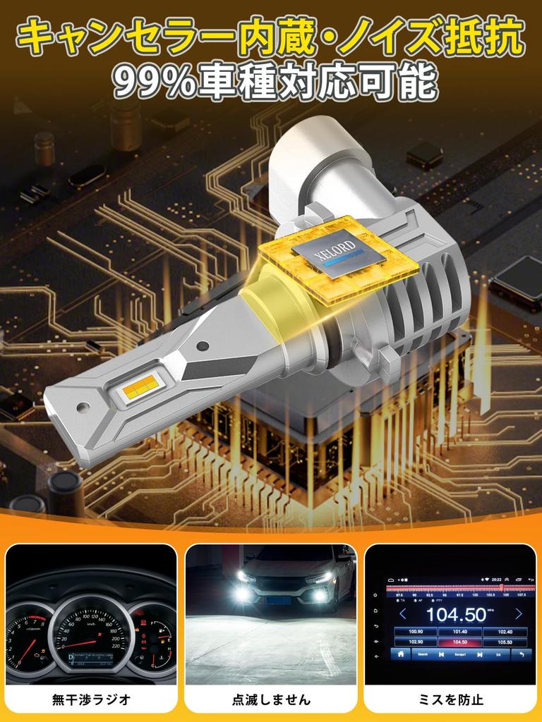 XELORD H11 LED Fog Lamp, H8, H11, H16, LED Bulb, 2 Color Switching, High