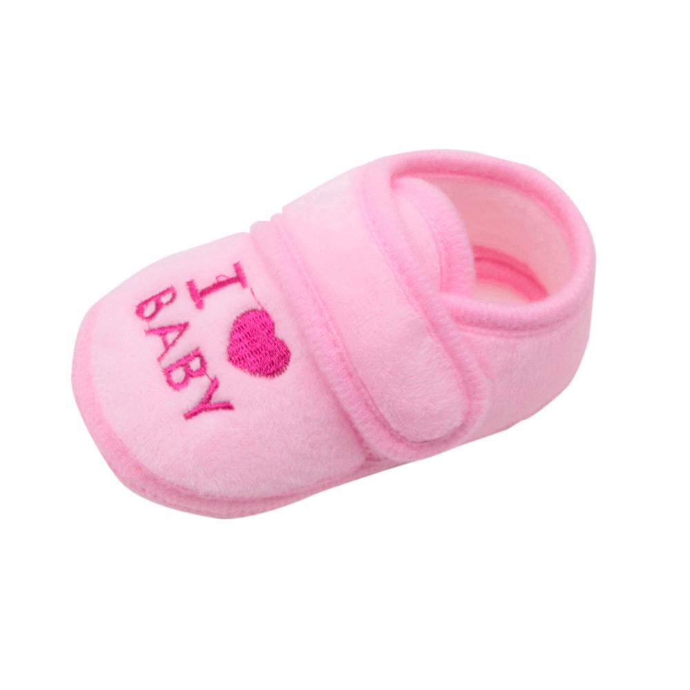 

Newborn Baby Girls&Boys Soft Shoes Soled Letter Print Footwear Crib Shoes рожевий